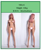 XSHARK 166Cm Blue Eyes Pink Hair Adult Female Silicone Modele Beauty Sex Doll For Men from automaticwoman